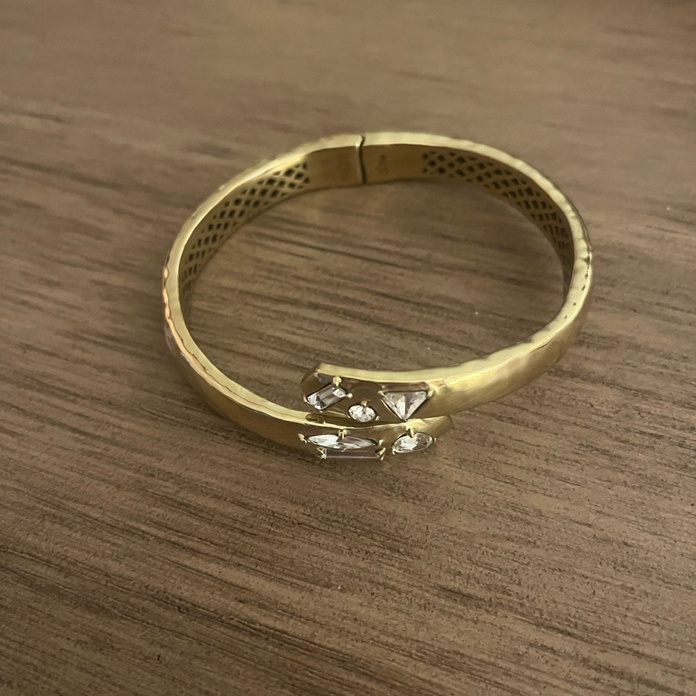 Silpada Gold and Silver Textured Hinged Bracelet